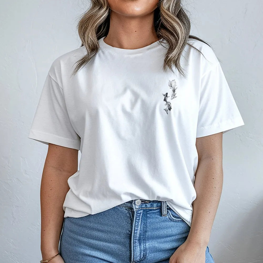 Koi Fish Sweatshirt | Minimalist Yin Yang Graphic Crewneck | Soft Cotton Blend Pullover | Unisex Zen Aesthetic Gift