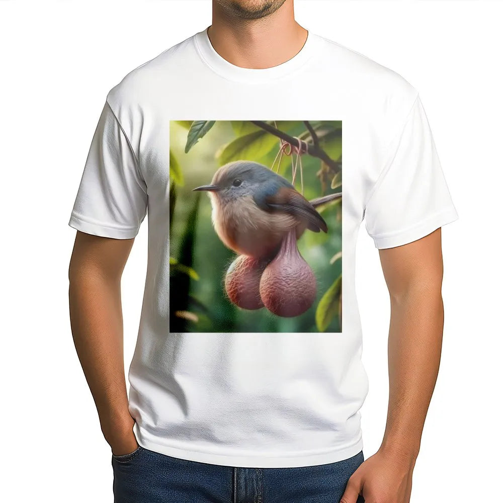 Funny Bird With Balls Sweatshirt | Titmouse Meme Graphic Jumper | Soft Fleece Pullover | Gag Gift for Bird Lovers
