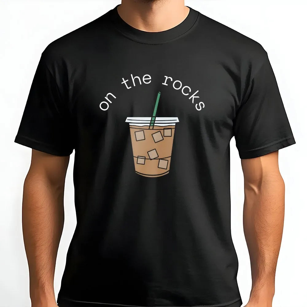 Iced Coffee Sweatshirt | Funny On The Rocks Graphic Pullover | Soft Cotton Blend | Gift for Coffee Lover Barista