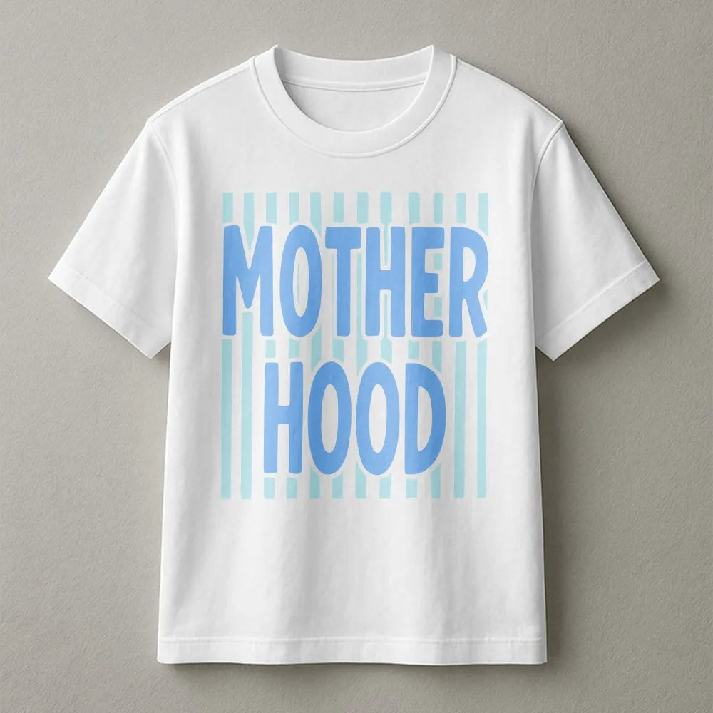Motherhood Sweatshirt | Preppy Striped Graphic Crewneck | Soft Cotton Blend | Unique Mother's Day Gift For New Mom