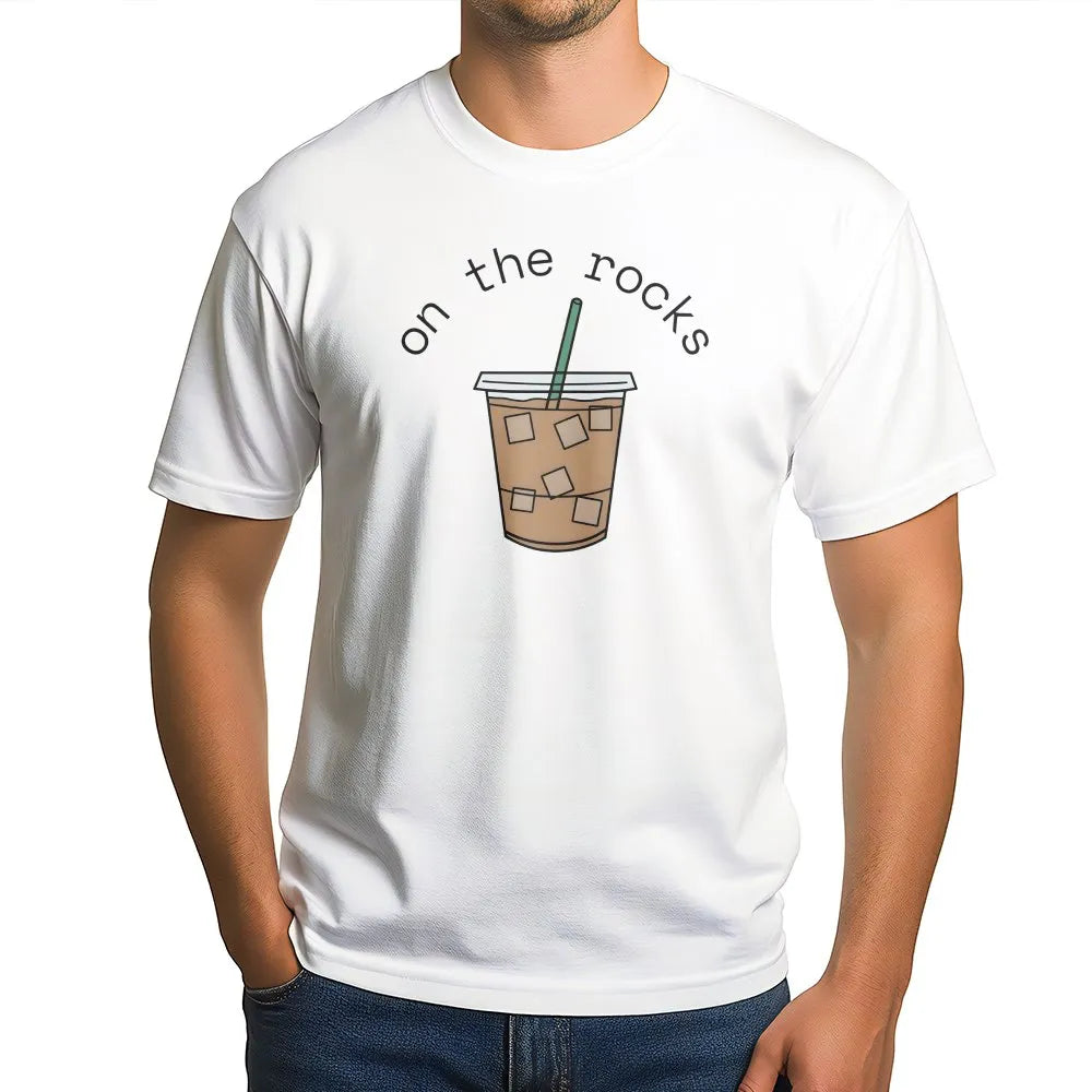 Iced Coffee Sweatshirt | Funny On The Rocks Graphic Pullover | Soft Cotton Blend | Gift for Coffee Lover Barista