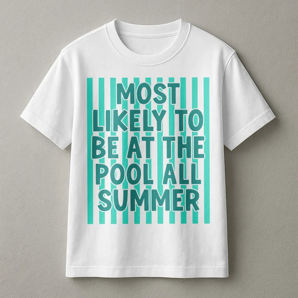 Summer Pool Sweatshirt | Most Likely To Be At The Pool Graphic | Soft Unisex Crewneck | Funny Vacation Holiday Gift