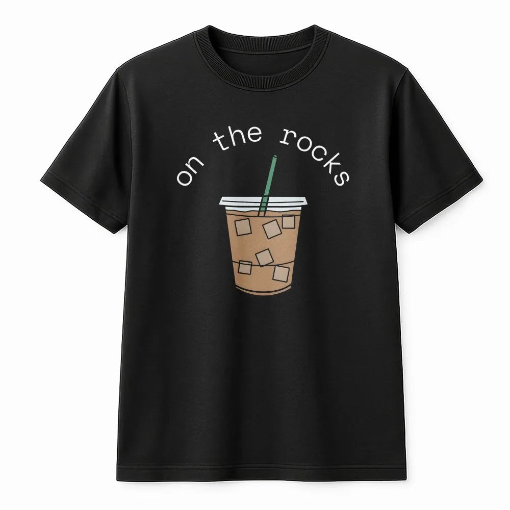 Iced Coffee Sweatshirt | Funny On The Rocks Graphic Pullover | Soft Cotton Blend | Gift for Coffee Lover Barista
