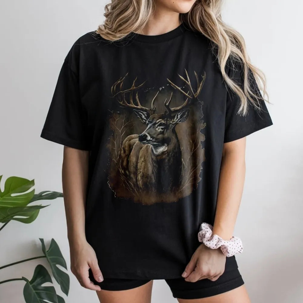 Whitetail Deer T-Shirt | Majestic Buck Wildlife Graphic | Premium Soft Cotton Tee | Nature Lover Outdoorsman Gift