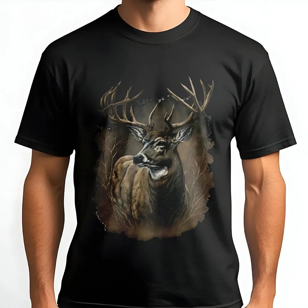 Whitetail Deer T-Shirt | Majestic Buck Wildlife Graphic | Premium Soft Cotton Tee | Nature Lover Outdoorsman Gift