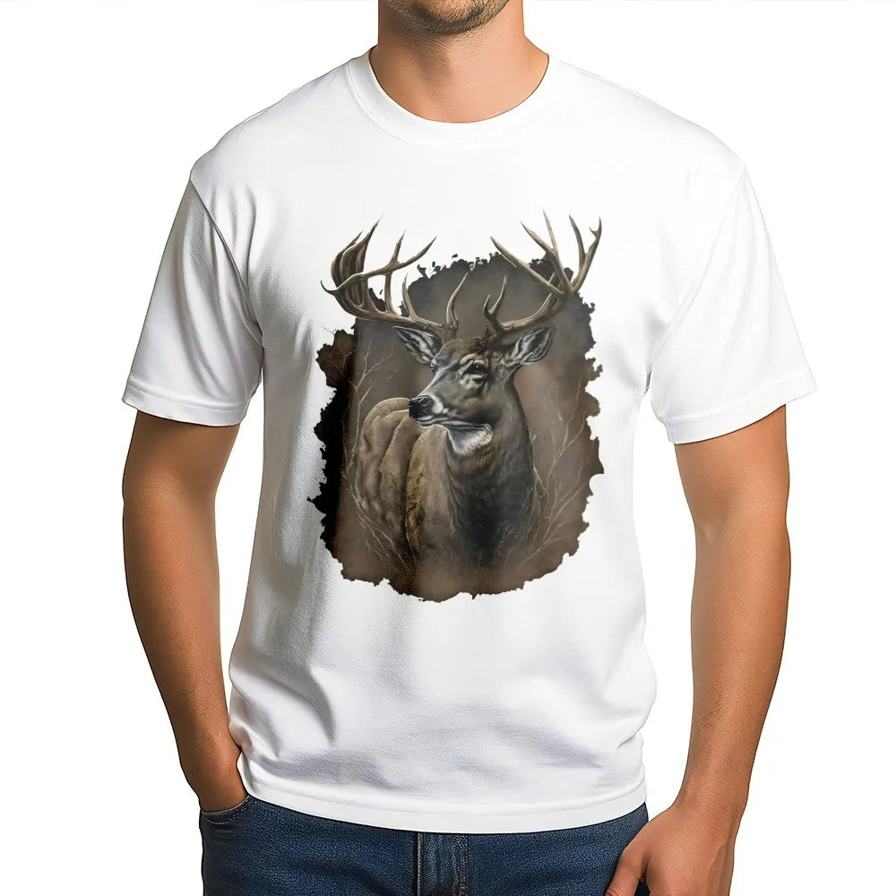 Whitetail Deer T-Shirt | Majestic Buck Wildlife Graphic | Premium Soft Cotton Tee | Nature Lover Outdoorsman Gift
