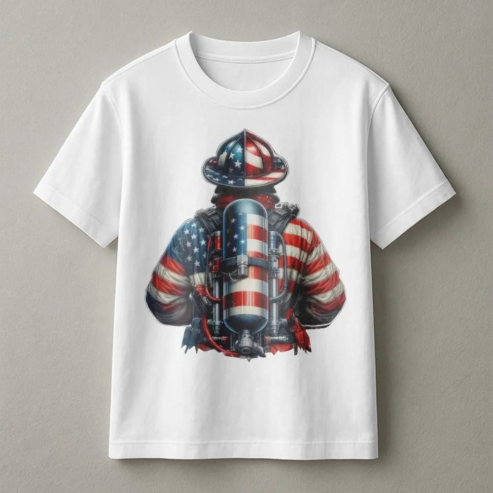 Patriotic Firefighter Sweatshirt | American Flag Graphic Pullover | Soft Cotton Blend | Gift for First Responders