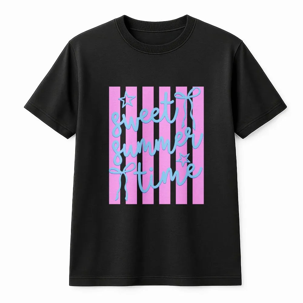 Preppy Beach T-Shirt | Sweet Summer Time Graphic | Soft Cotton Blend Sweatshirt | Coquette Aesthetic Gift for Her