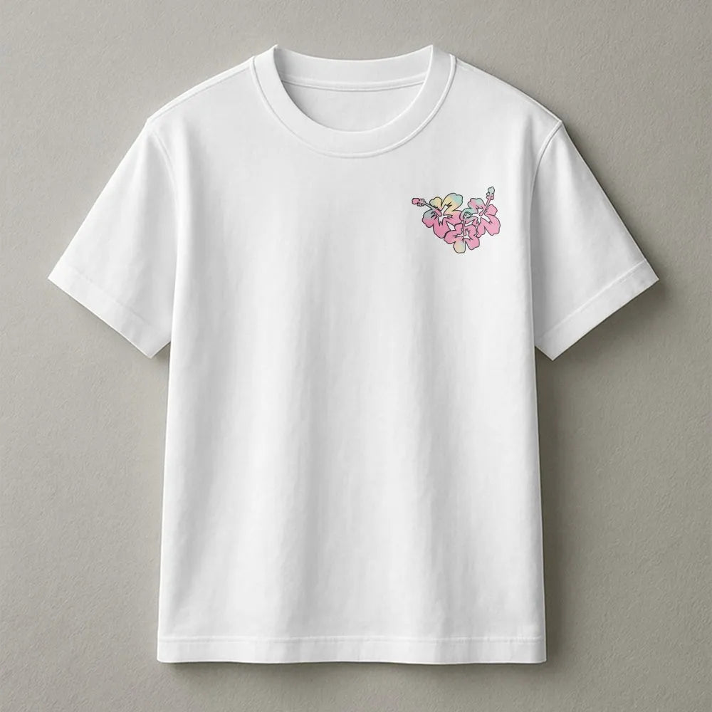 Hibiscus Flower Sweatshirt | Minimalist Pastel Graphic | Soft Cotton Blend Pullover | Summer Vacation Gift for Her