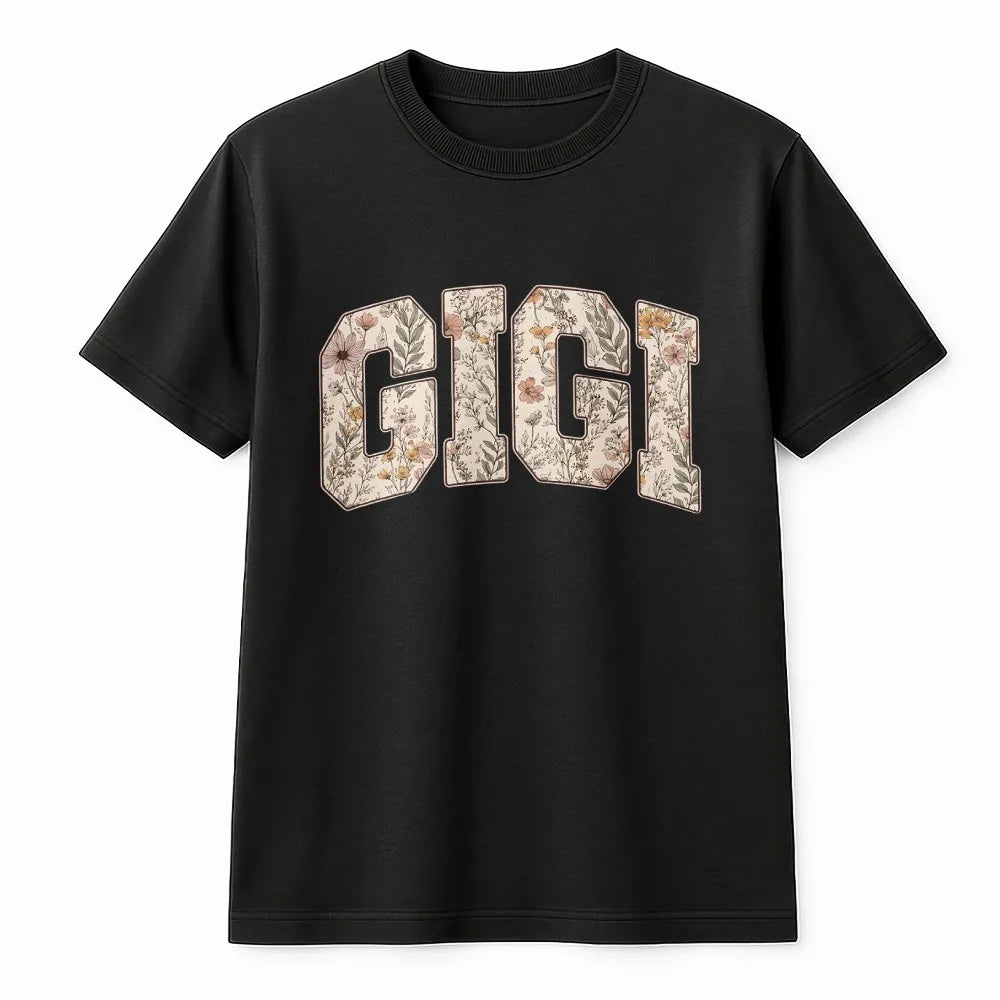 Floral Gigi Sweatshirt | Vintage Wildflower Lettering | Cozy Cotton Blend Crewneck | Mothers Day Gift for Grandma