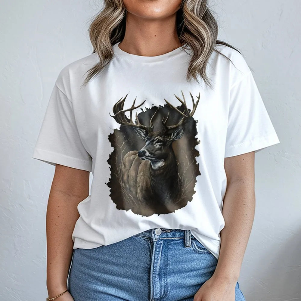 Whitetail Deer T-Shirt | Majestic Buck Wildlife Graphic | Premium Soft Cotton Tee | Nature Lover Outdoorsman Gift